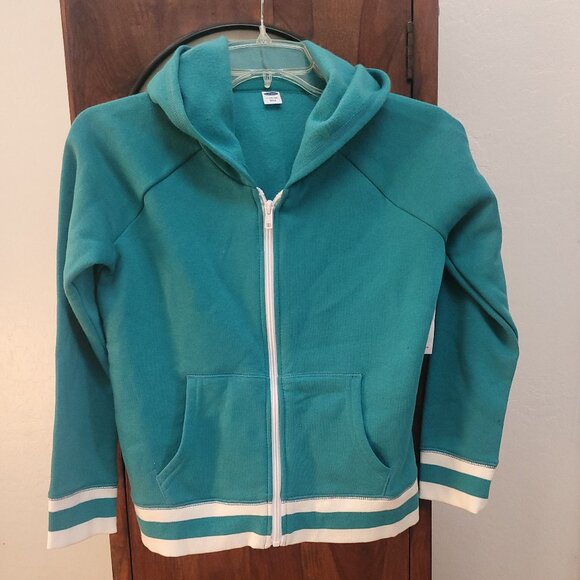 Old Navy Girls Teal Soft Fleece Hoodie - Size L (10 - 12) - Picture 1 of 6